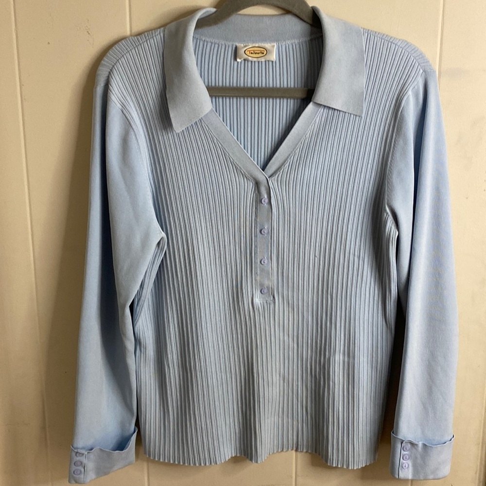 Talbots Baby Blue Collared Sweater